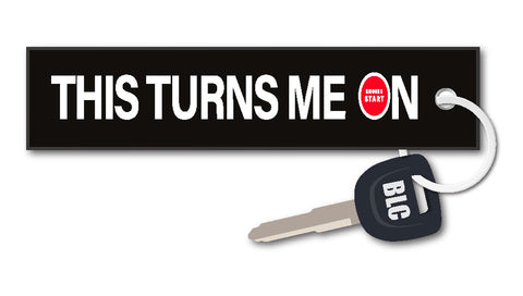 This Turns Me On Motorcycle Key Tag
