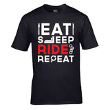 Eat Sleep Ride Repeat Unisex Cotton Tshirt