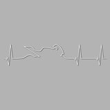 Biker Heartbeat Decal - Multiple Colours