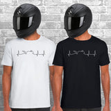 Motorcycle Heartbeat Unisex Cotton Tshirt