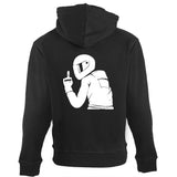 Middle Finger Funny Biker Unisex Pullover Hoodie with Back Print