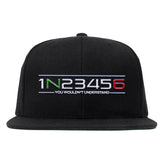 1N23456 Embroidered Flat Peak Snapback Cap