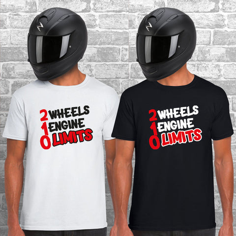 2 Wheels 1 Engine 0 Limits Unisex Cotton Tshirt