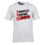 2 Wheels 1 Engine 0 Limits Unisex Cotton Tshirt