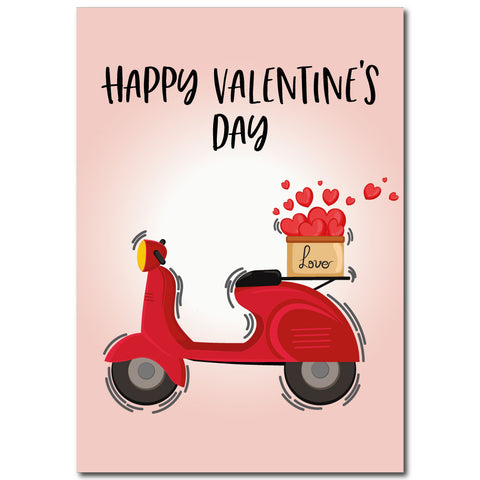 Red Lover Scooter Valentines Card