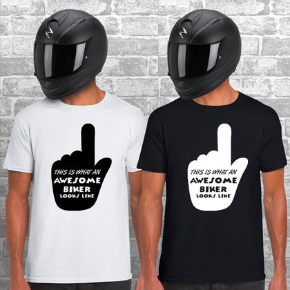 Awesome Biker Unisex Cotton Tshirt