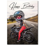 MotoBobblehead's Personalised Birthday Card