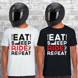 Eat Sleep Ride Repeat Unisex Cotton Tshirt