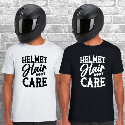 Helmet Hair Don't Care Unisex Cotton Tshirt