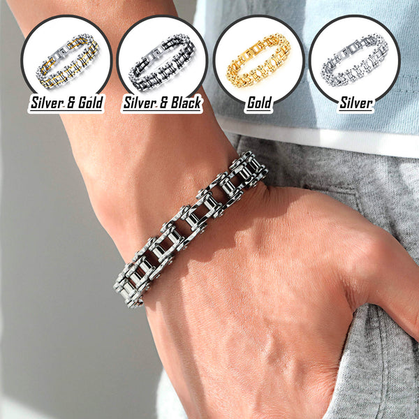 Motorcycle Polished Chain Bracelet