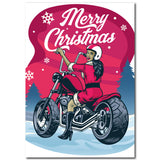 Merry Christmas Lady Biker Motorcycle Christmas Card