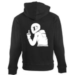 Middle Finger Funny Biker Unisex Pullover Hoodie with Back Print