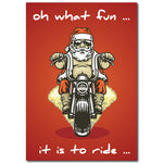 Oh What Fun It Is To Ride Santa Motorcycle Christmas Card