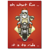 Oh What Fun It Is To Ride Santa Motorcycle Christmas Card