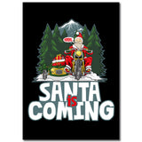 Santa is Coming Motorcycle Christmas Card